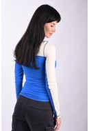 Bluza Dama Jjxx Jxlouise Str French Blue Detail Purple Velvet Stitching And Neck